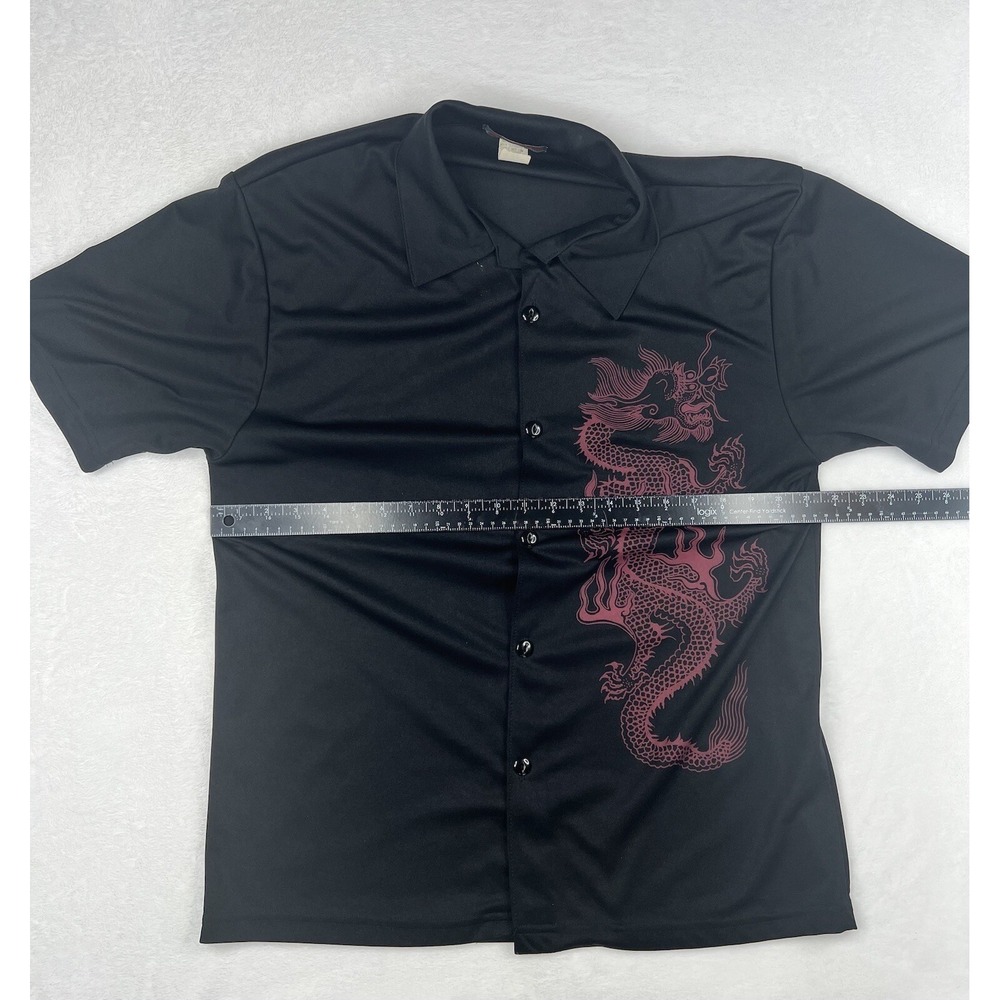 Dangerous Willie Shirt Dragon Men's M Black Short Sleeve Button Made in USA VTG - Picture 7 of 9